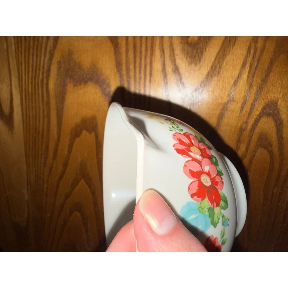 The Pioneer Woman Red Floral Melamine Measuring Cup 1 Cup 8oz White Farmhouse